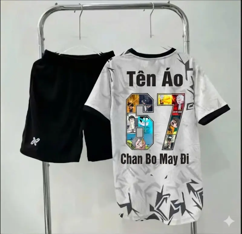 Bộ Quần Áo Bóng Đá "AMAC Kẻ Đen" Lồng Hình Câu Cá Vạn Cân
